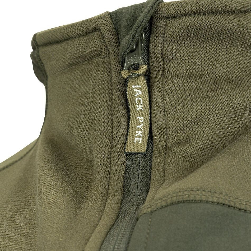 Chaqueta polar Ashcombe Technical JACK PYKE verde, fleece 230 g/m², cierre central y 3 bolsillos