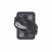 Parche ODINS RAVEN de PVC gris con velcro 7 x 6 cm