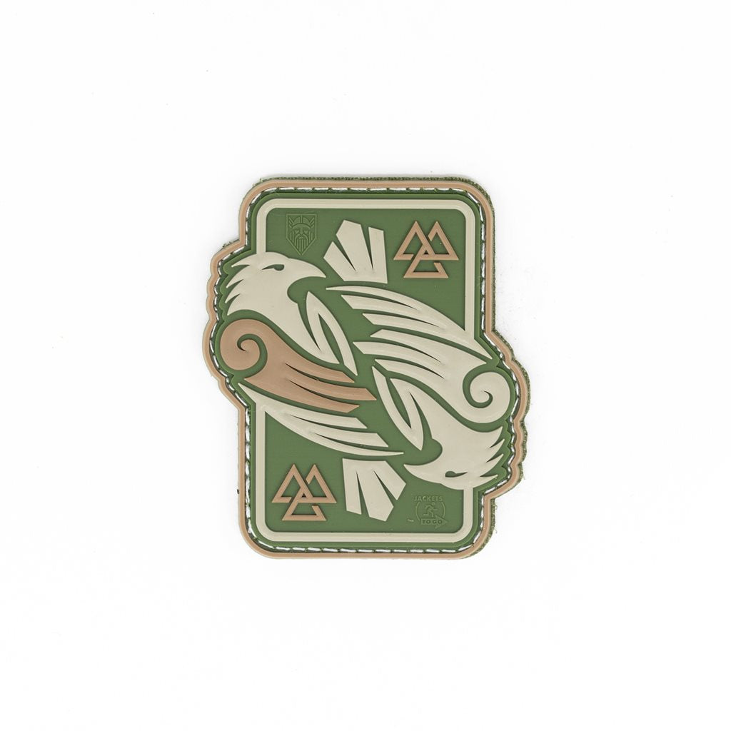Parche ODINS RAVEN de PVC gris con velcro 7 x 6 cm