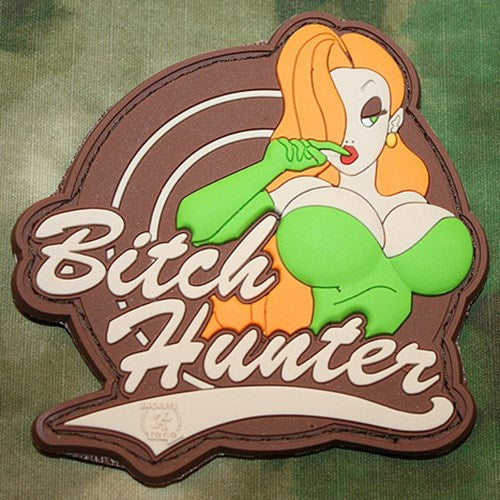 Parche plástico VELCRO 'BITCH HUNTER' Multicam, aprox. 8x8 cm