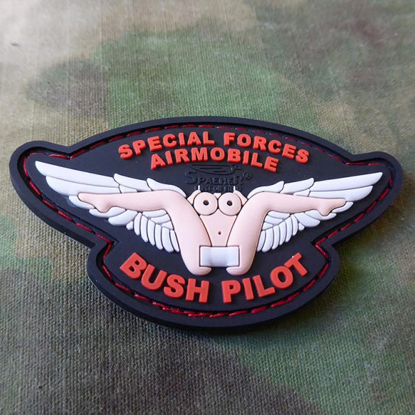 Parche de plástico colorido 'Special Forces Airmobile Bush Pilot' 6,3 x 3,4 cm