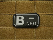 Parche plástico con velcro KREV B- negro SWAT, identificación de grupo sanguíneo
