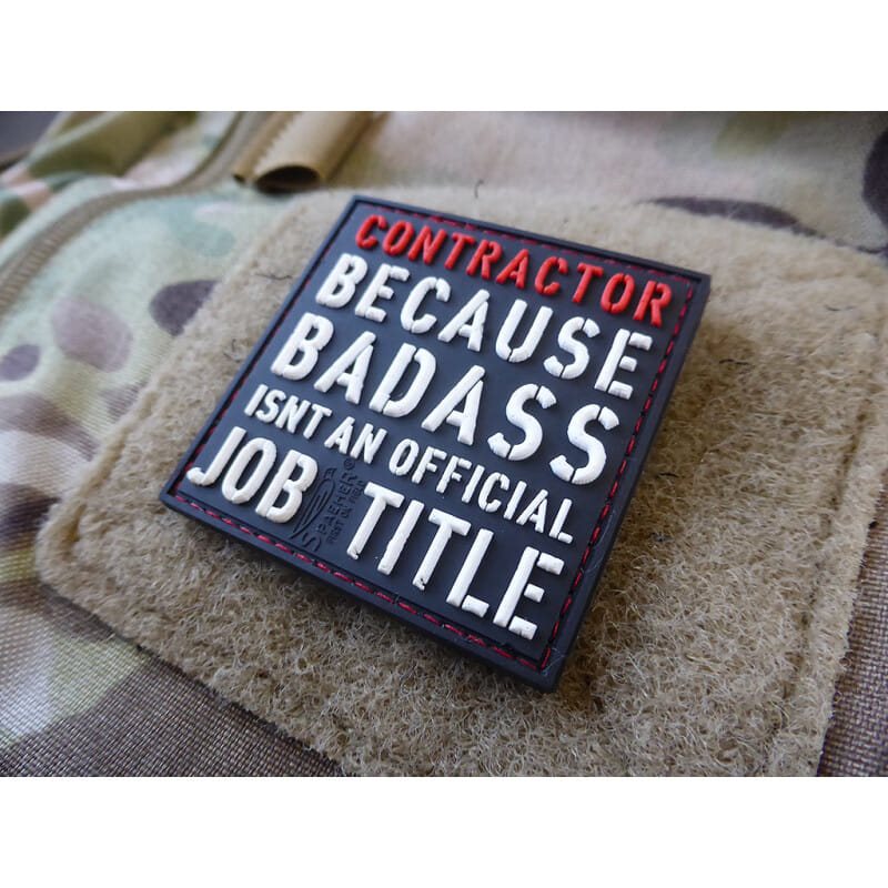 Parche CONTRACTOR BADASS de plástico con velcro 5,5 x 5,5 cm