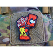 Parche 3D KISS MY ASS de plástico con velcro, 7,9 x 6,2 cm