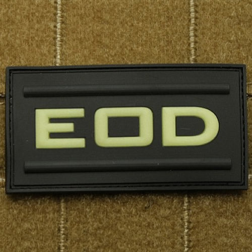 Parche EOD plástico que brilla en la oscuridad, aprox. 7 x 4,5 cm