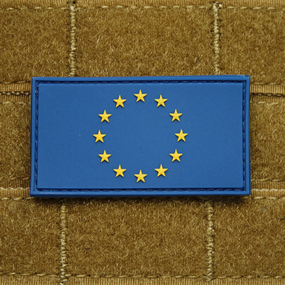 Parche plástico de la bandera de la Unión Europea con velcro, 55 x 30 mm