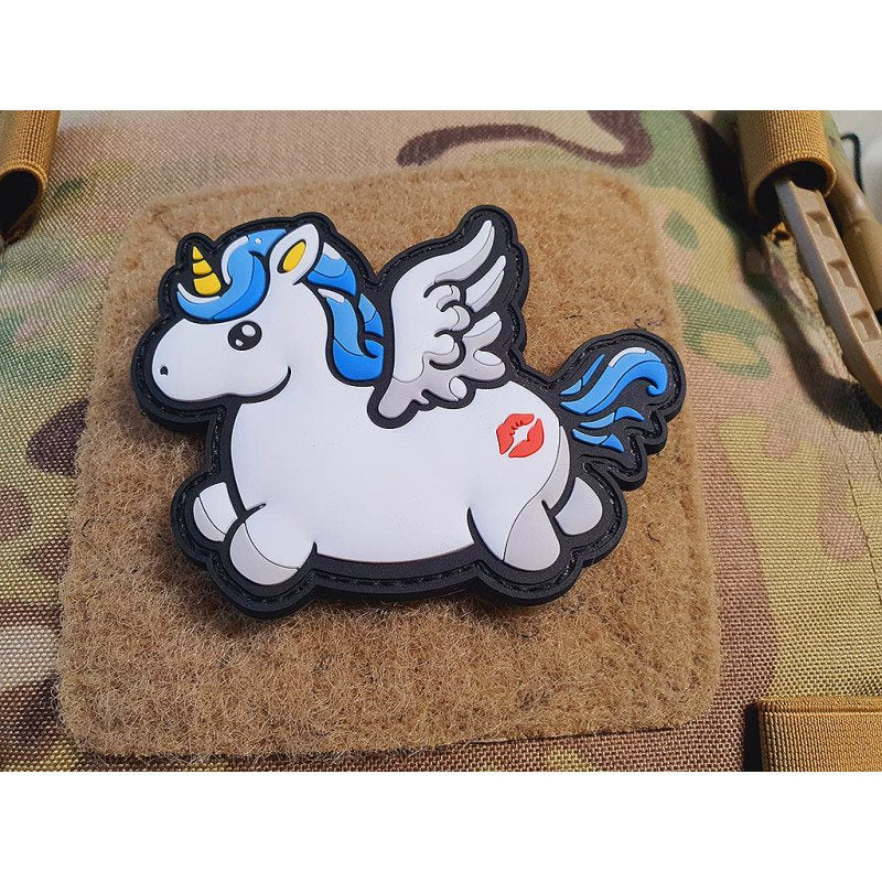 Parche plástico Unicornio KissMyAss para velcro, 7 x 8,2 cm, PVC