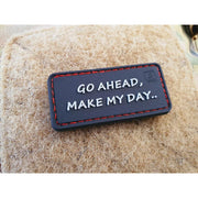 Parche 3D GO AHEAD, MAKE MY DAY en PVC con velcro 5 x 2,3 cm