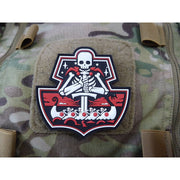 Parche Ghost Ship Skull plástico 3D colores, cierre velcro, 8,8 x 8,5 cm