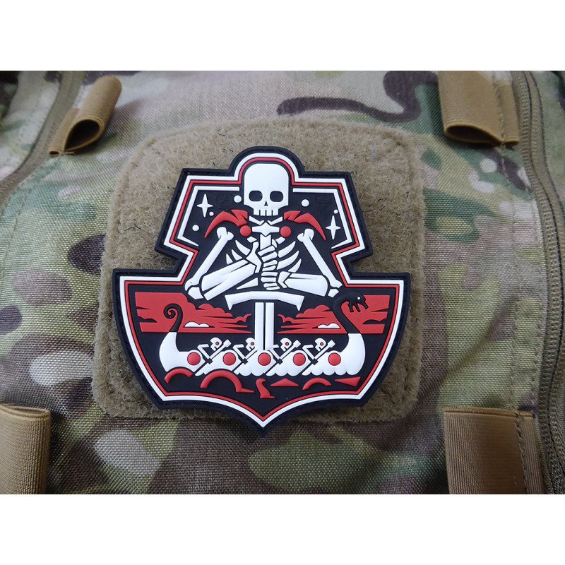 Parche Ghost Ship Skull plástico 3D colores, cierre velcro, 8,8 x 8,5 cm
