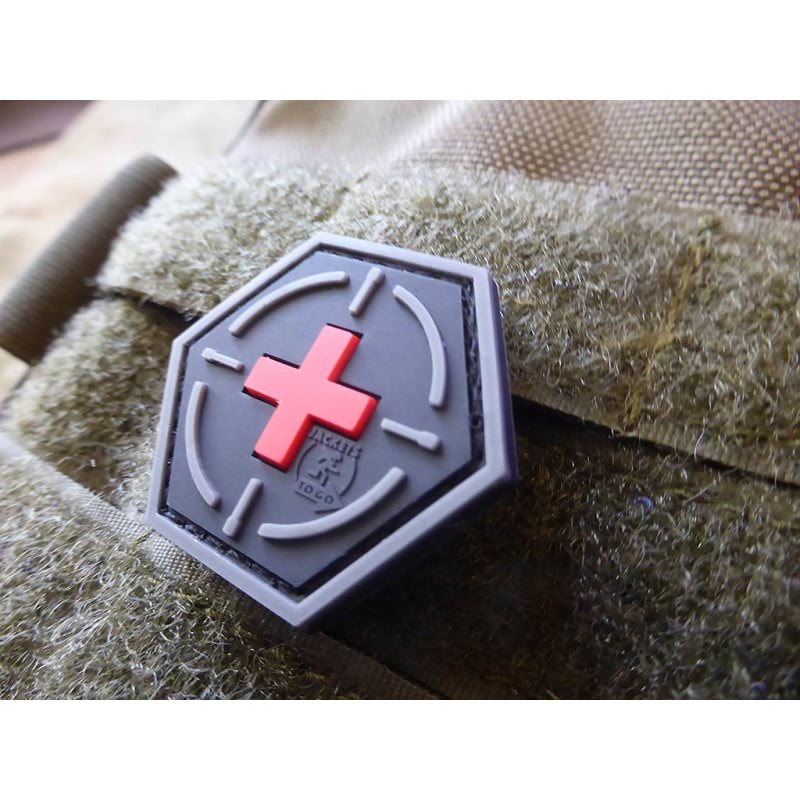 Parche plástico EMS SWAT negro con velcro trasero - JTG-H