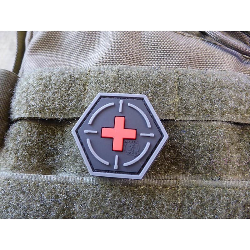 Parche plástico EMS SWAT negro con velcro trasero - JTG-H