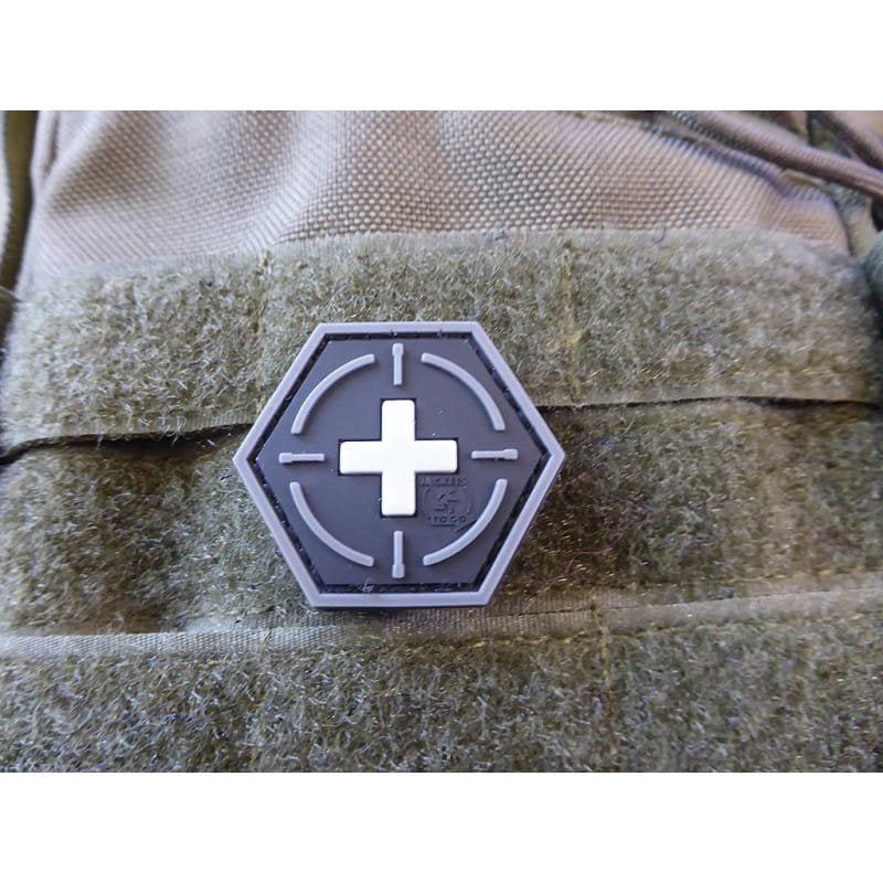Parche plástico EMS SWAT negro con velcro trasero - JTG-H
