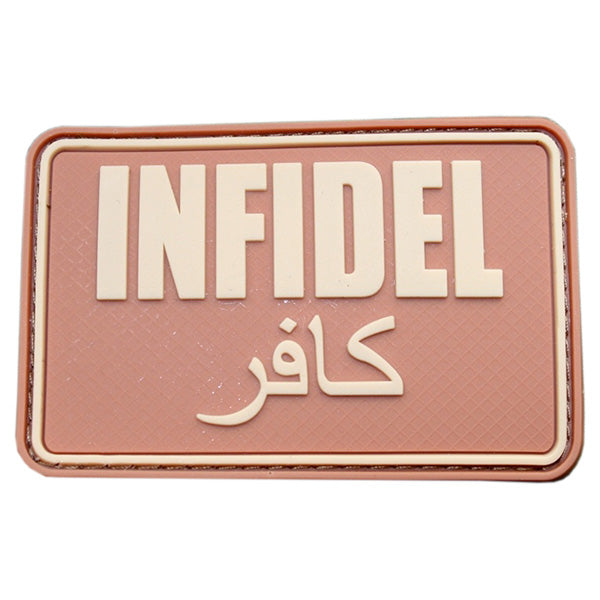 Parche INFIDEL de plástico, grande, color Desert, para velcro, aprox. 7,5 x 5 cm