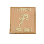 Parche plástico 'I Support Single Moms' DESERT 4,5x5 cm con velcro