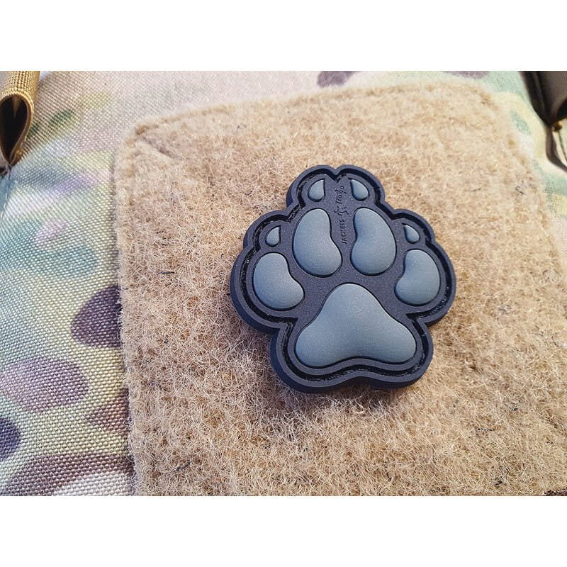 Parche K9 huella de perro PVC para velcro, 3,6 x 4,2 cm