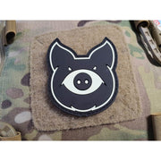 Parche PVC MONSTER PIG con diseño de cerdo y velcro trasero, 7,3 x 4,3 cm