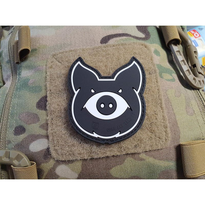 Parche MONSTER PIG de PVC flexible con velcro, aprox. 7,3 x 4,3 cm