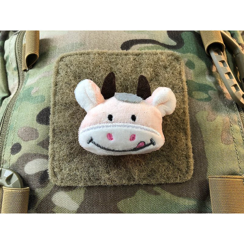 Parche de vaca de felpa con velcro para equipamiento táctico