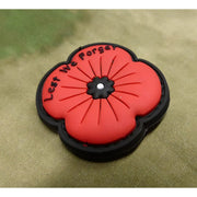 Parche velcro amapola roja 'Lest We Forget' PVC 35x35 mm