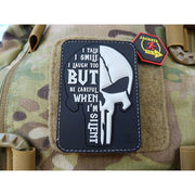 Parche plástico SILENT PUNISHER con velcro, borde cosido blanco, diseño 3D, 8,8 x 6,2 cm