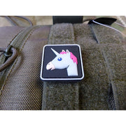 Parche plástico de velcro con unicornio 3x3 cm