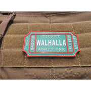 Parche 3D WALHALLA Ticket Beer verde, velcro, 8 x 4 cm