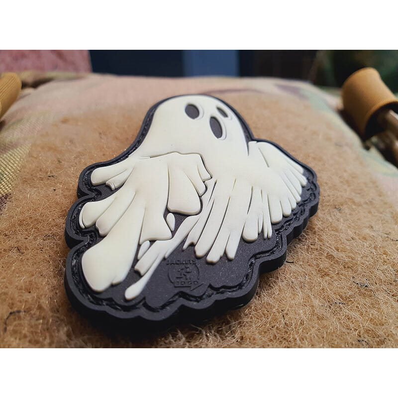 Parche GHOSTY 3D de plástico con velcro, dimensiones aprox. 7 x 5,5 cm