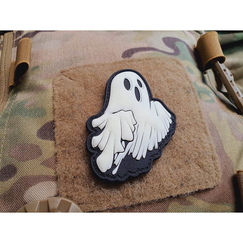Parche GHOSTY 3D de plástico con velcro, dimensiones aprox. 7 x 5,5 cm
