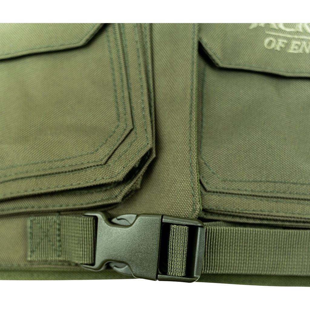 Vesta HANDLERS ZELENÁ - chaleco con múltiples bolsillos y tirantes ajustables en 600D Cordura