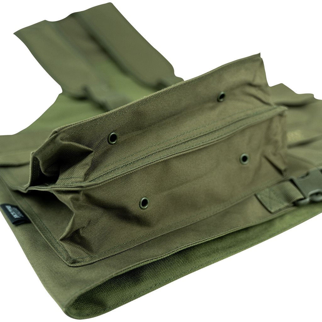 Vesta HANDLERS ZELENÁ - chaleco con múltiples bolsillos y tirantes ajustables en 600D Cordura