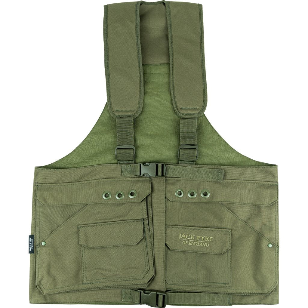 Vesta HANDLERS ZELENÁ - chaleco con múltiples bolsillos y tirantes ajustables en 600D Cordura