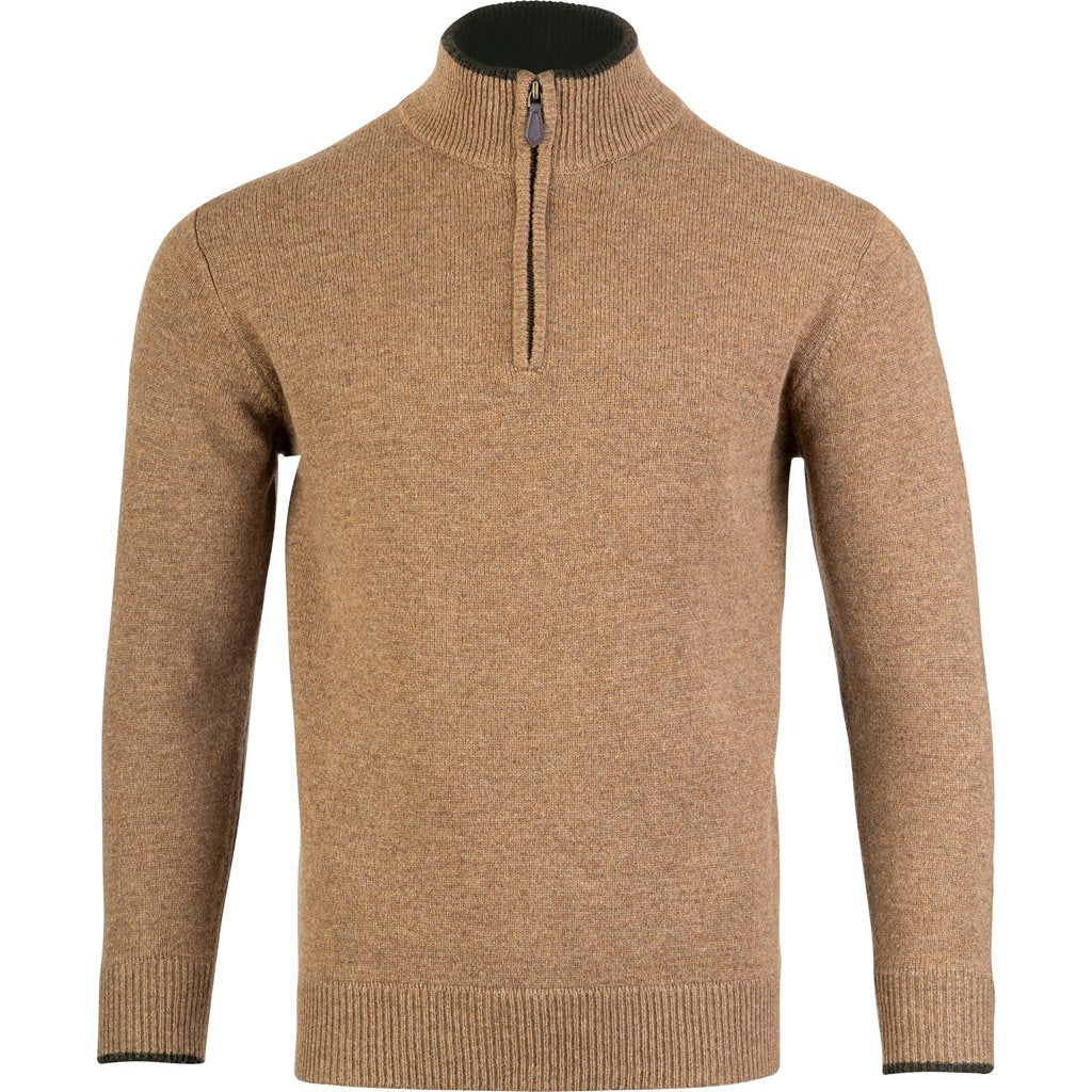 Jersey ASHCOMBE con cremallera, 100% lana de cordero color BARLEY
