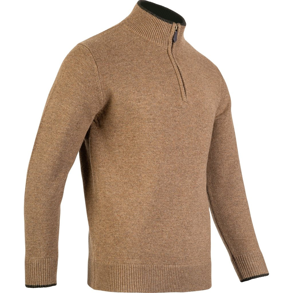Jersey ASHCOMBE con cremallera, 100% lana de cordero color BARLEY
