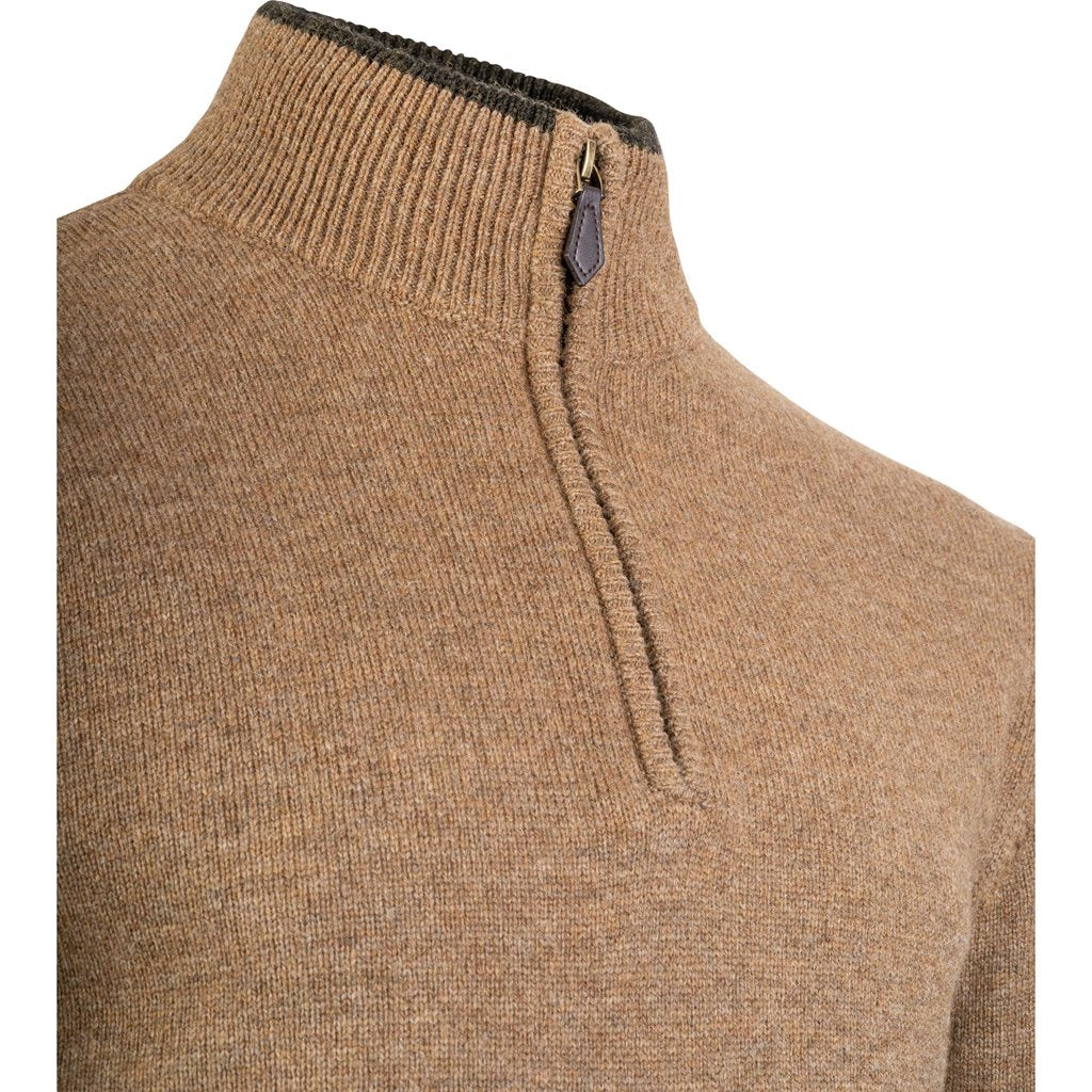 Jersey ASHCOMBE con cremallera, 100% lana de cordero color BARLEY