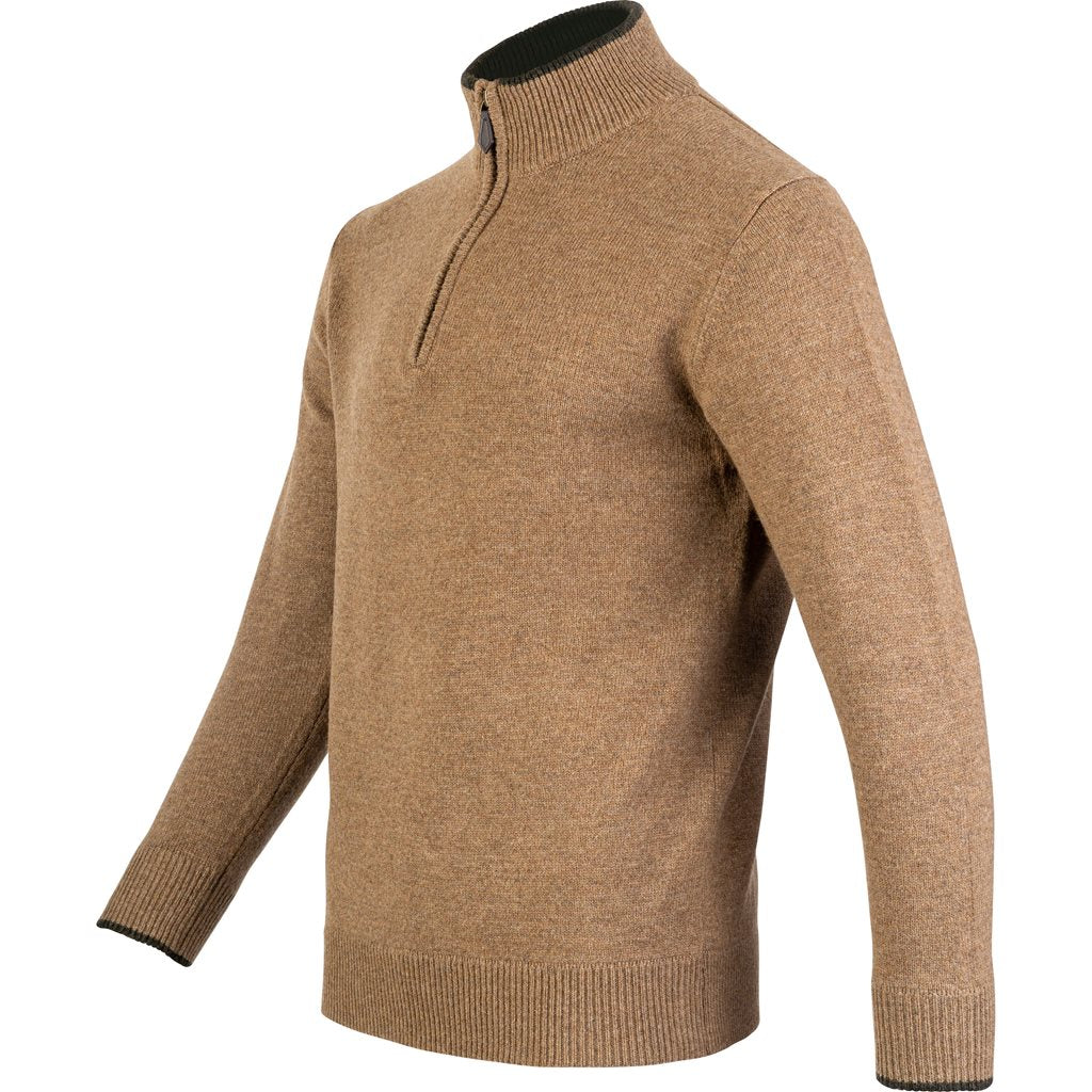 Jersey ASHCOMBE con cremallera, 100% lana de cordero color BARLEY