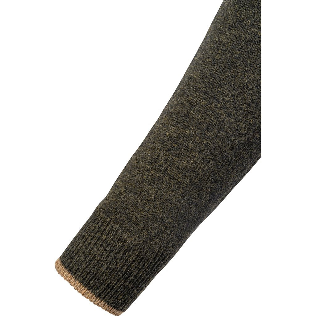 Jersey Ashcombe JACK PYKE 100% lana de cordero color dark olive con cremallera superior