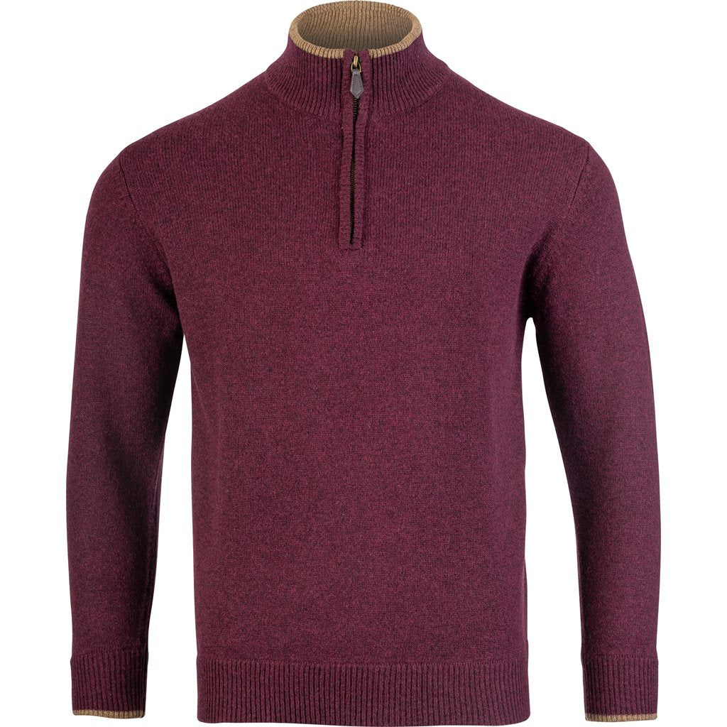 Jersey ASHCOMBE Jack Pyke 100% lana de cordero color plum con cremallera