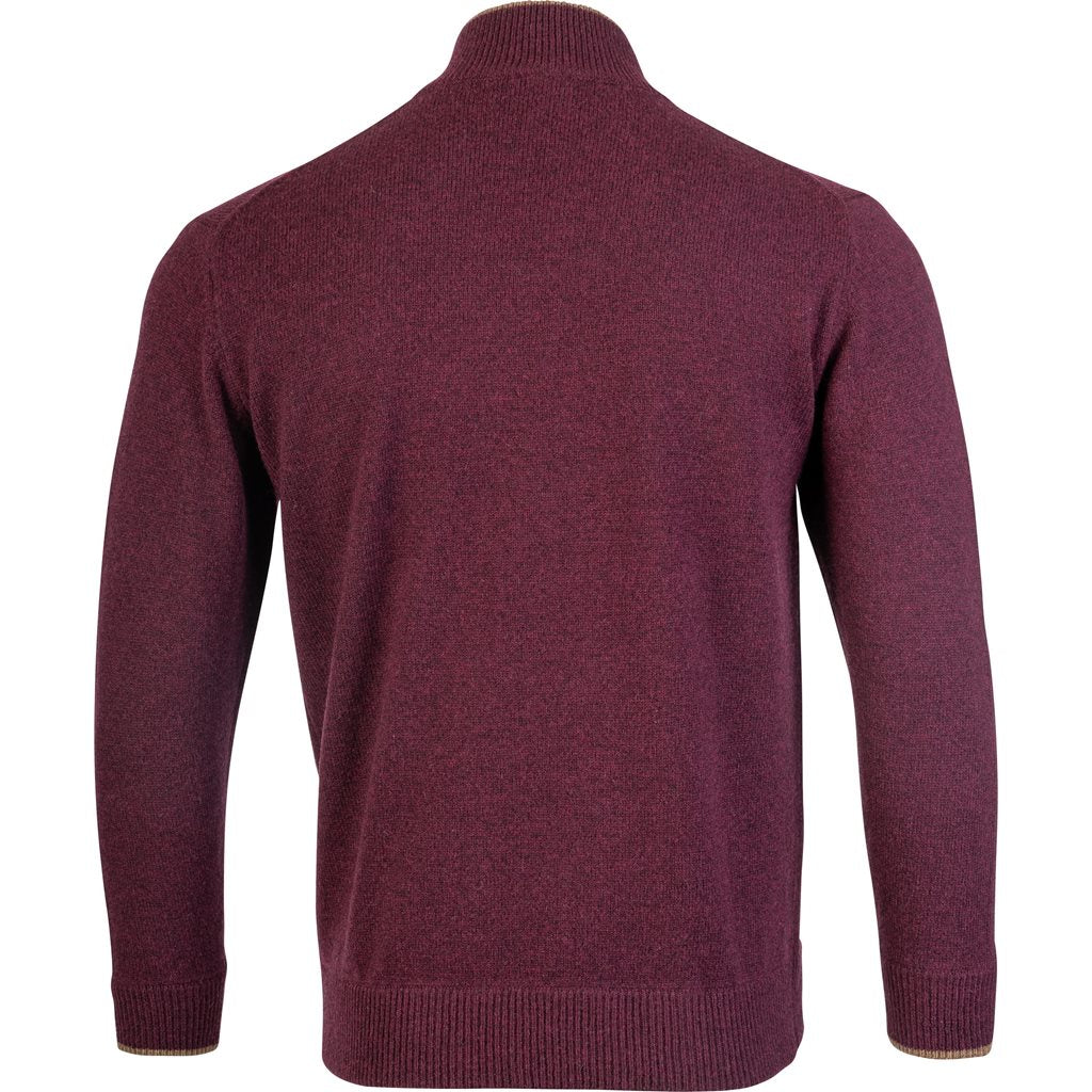 Jersey ASHCOMBE Jack Pyke 100% lana de cordero color plum con cremallera