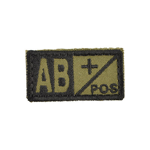 Parche Velcro grupo sanguíneo AB+ verde 5x2,5 cm