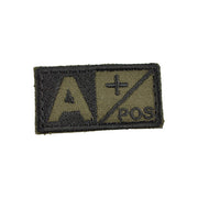 Parche Velcro verde grupo sanguineo A 5 x 2,5 cm