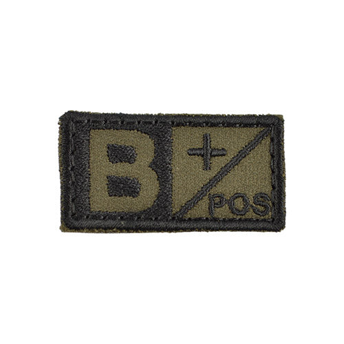 Parche Velcro grupo sanguíneo B POS, verde, 5 x 2,5 cm