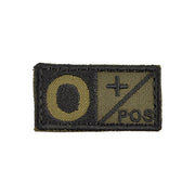 Parche Velcro 5 x 2,5 cm grupo sanguíneo 0 POS color verde