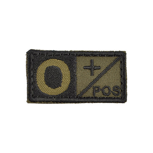 Parche Velcro 5 x 2,5 cm grupo sanguíneo 0 POS color verde