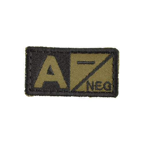 Parche Velcro verde grupo sanguineo A 5 x 2,5 cm