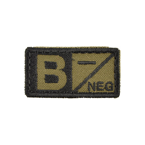 Parche Velcro grupo sanguíneo B POS, verde, 5 x 2,5 cm