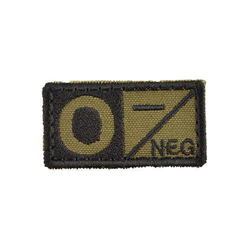 Parche Velcro 5 x 2,5 cm grupo sanguíneo 0 POS color verde