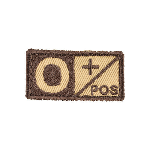 Parche verde grupo sanguíneo 0 positivo con velcro 5 x 2,5 cm
