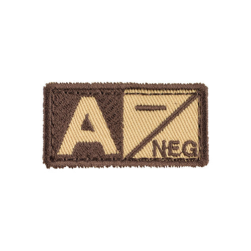 Parche Velcro grupo sanguíneo A NEG verde 5 x 2,5 cm