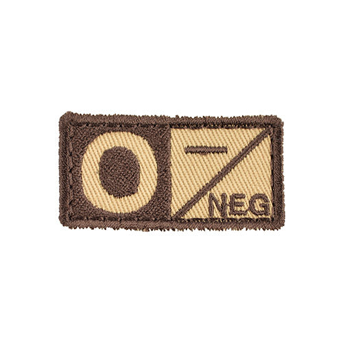 Parche Velcro 5 x 2,5 cm grupo sanguíneo 0 POS color verde
